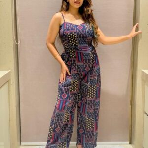 Printed Jumpsuit fabric cotton crush